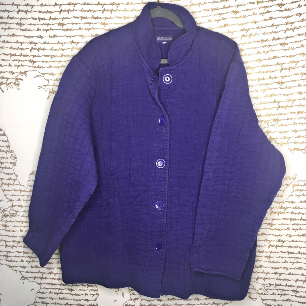 Iridium Lagenlook XL Oversized Quilted Plum Jacket